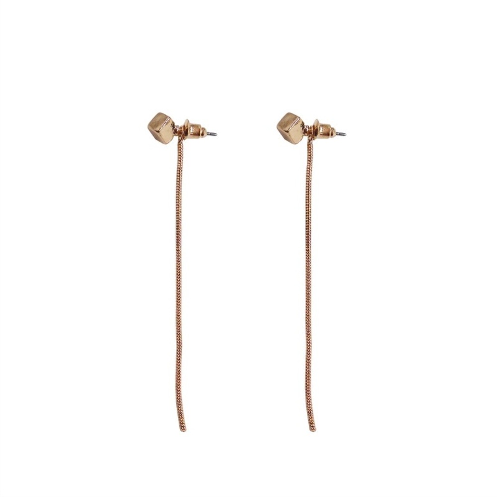 2 way Minimalist Drop Earrings(GOLD) - Picture 4 of 5
